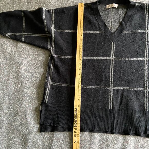 Philosophy Woman Republic Clothing Black Plaid Grid Sweater 3X Preppy Essential - Picture 5 of 9